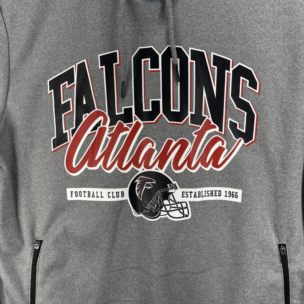 Atlanta Falcons‎ NFL Gray Hoodie Men's Medium Fleece Lined - Picture 3 of 8